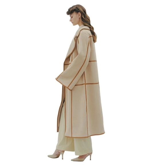 MAREI 1998
Sweet Pea Sand Reversible Bonded Faux Suede & Faux Fur Coat - Picture 5 of 14
